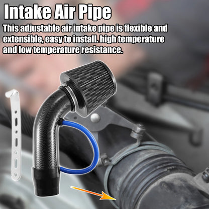 3" Cold Air Turbo Intake Pipe Kit for Universal Vehicles (Carbon Fiber)
