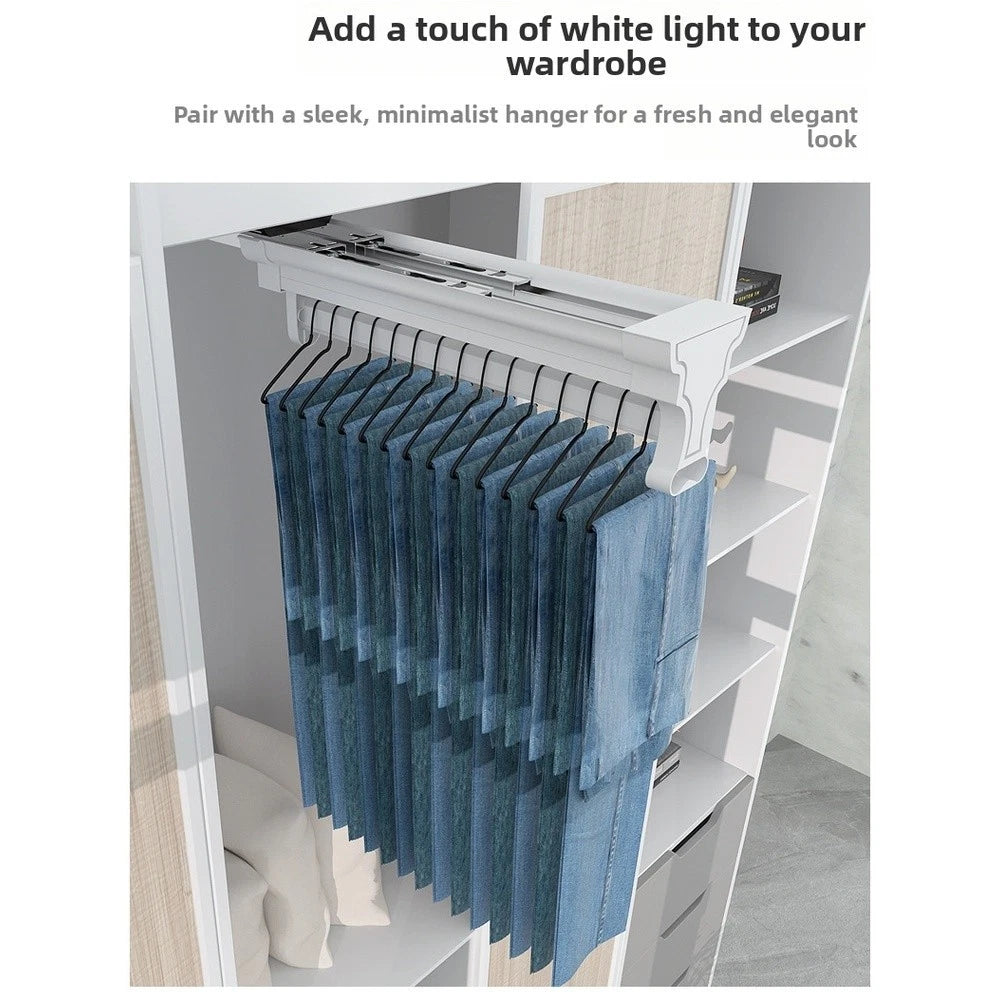 Retractable Aluminum Alloy Pants Hanger for Closet Space Maximizing