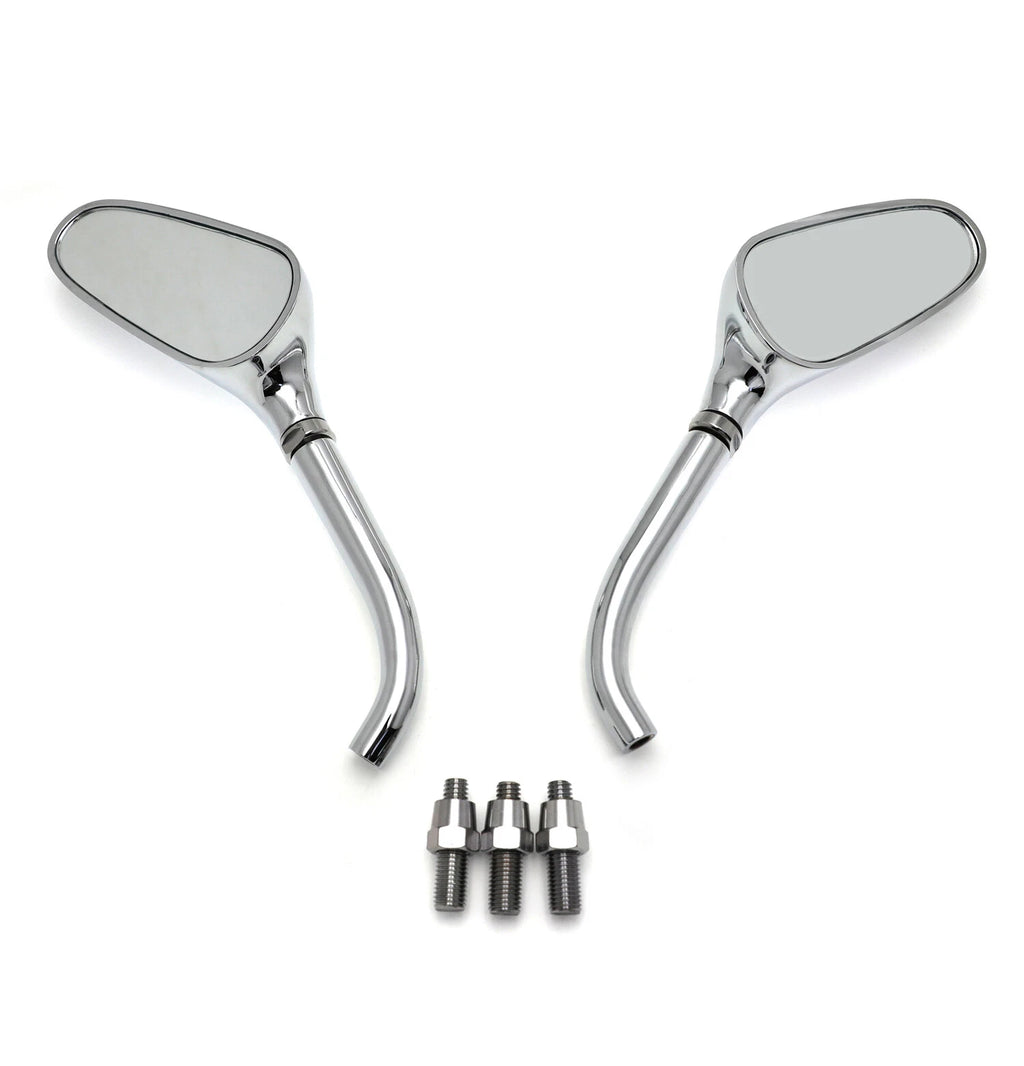 Chrome Mini Motorcycle Mirrors for Harley Yamaha (Universal Fit)