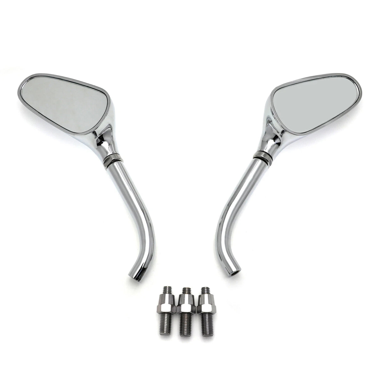 Chrome Mini Motorcycle Mirrors for Harley Yamaha (Universal Fit)