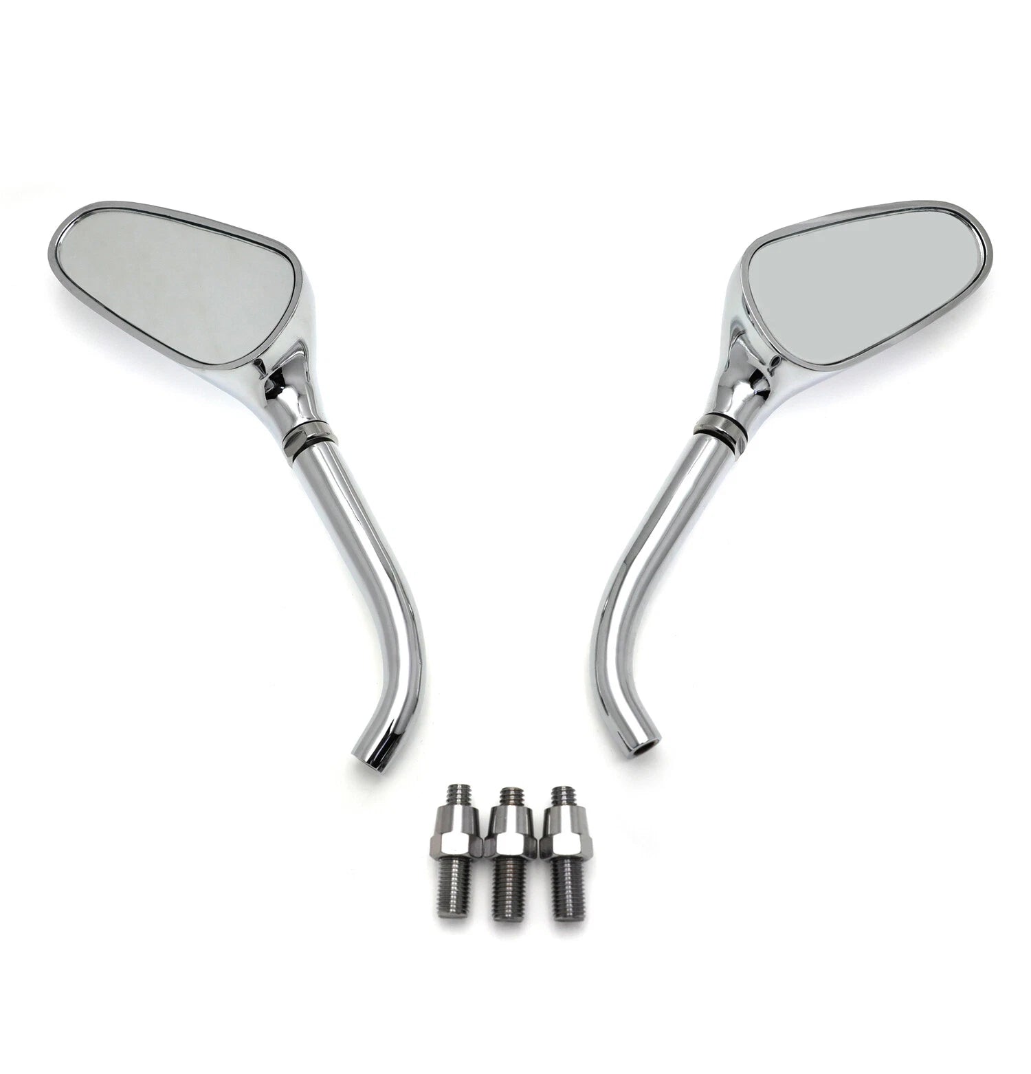 Chrome Mini Motorcycle Mirrors for Harley Yamaha (Universal Fit)