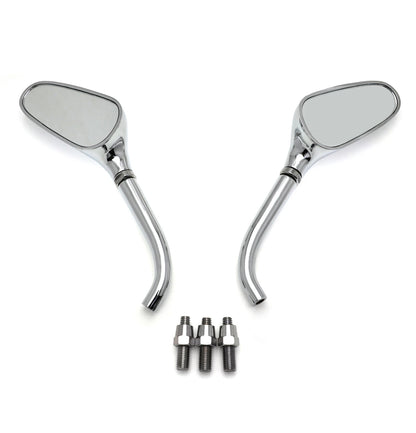 Chrome Mini Motorcycle Mirrors for Harley Yamaha (Universal Fit)