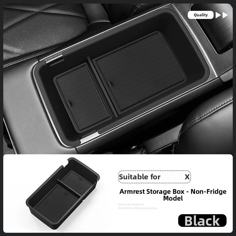 Armrest Storage Box for Car Interior 26.3x14.5x7cm Black ABS PVC Waterproof