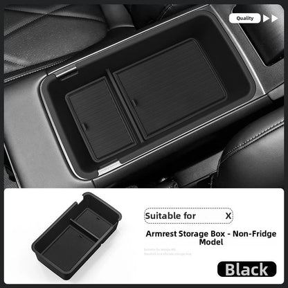 Armrest Storage Box for Car Interior 26.3x14.5x7cm Black ABS PVC Waterproof