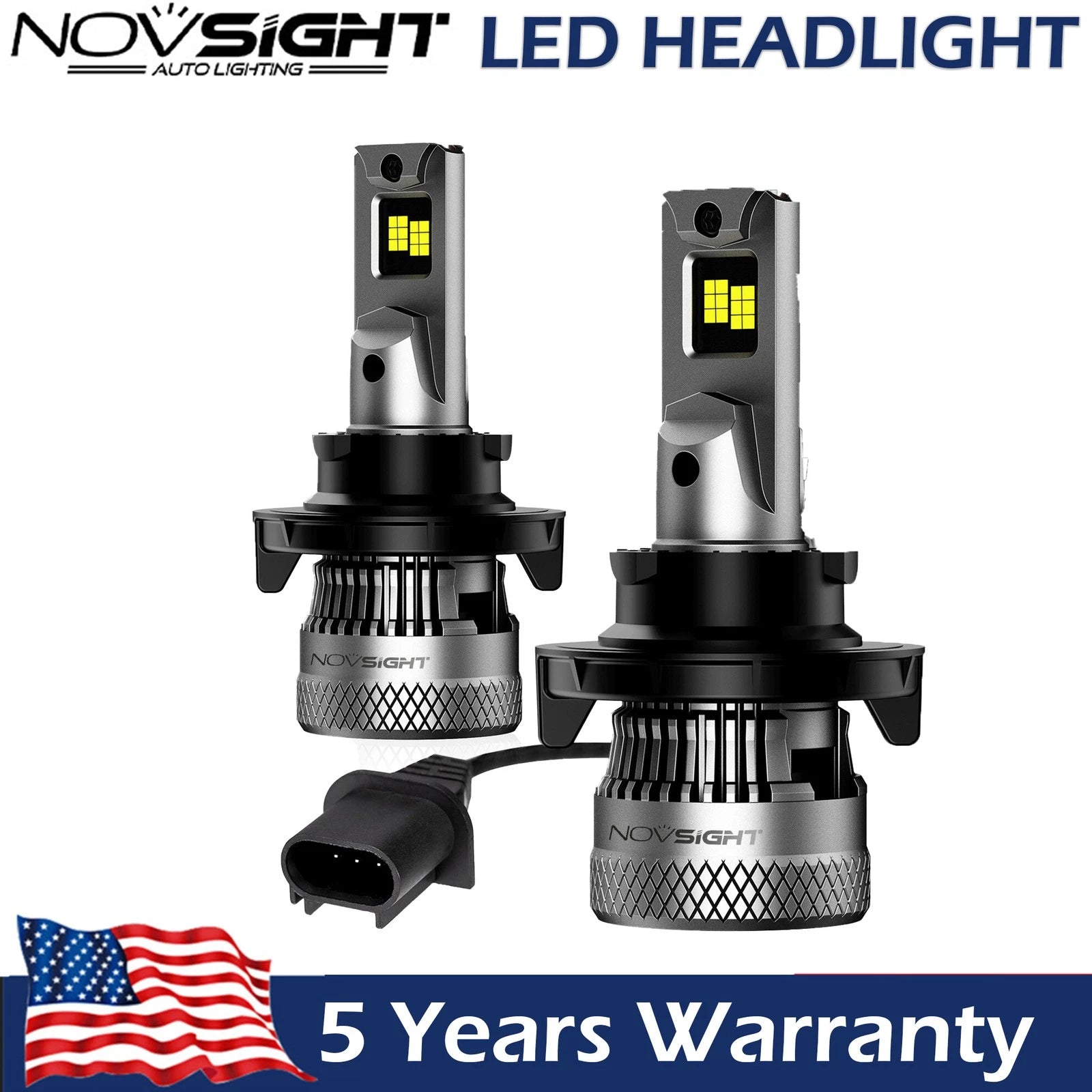 H13 9008 Super Bright LED Headlight Bulbs Kit for
