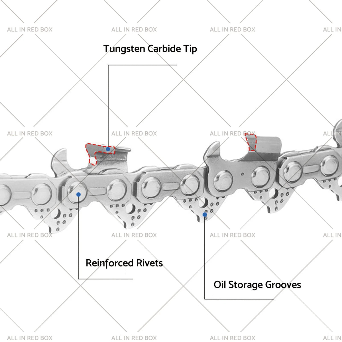 Tungsten Chainsaw Chain 3/8 .043 40DL 10" for Ozito OCS-018 PXCCSS