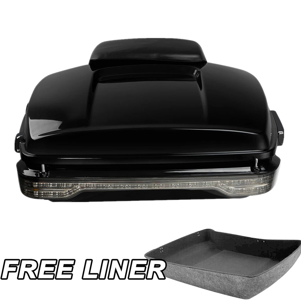 Chopped Trunk Backrest Pad & LED Tail Light for Harley Touring (2014–2025)