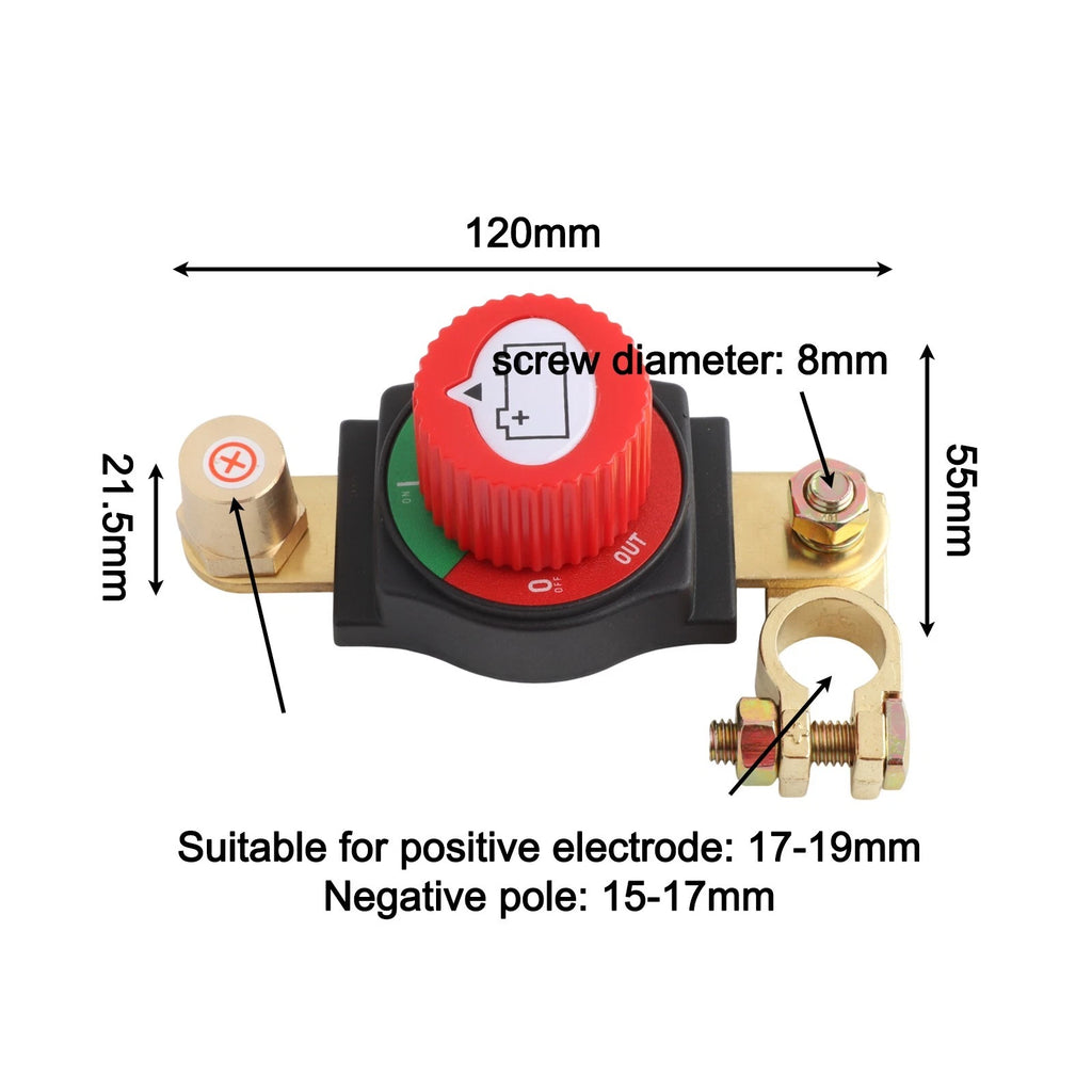 Battery Disconnect Switch for RVs, Boats, ATVs 12V 48V