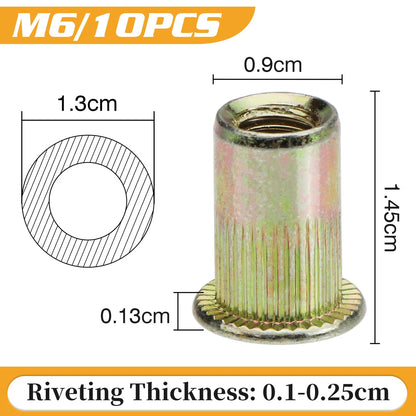 10pcs M6 Rivnuts Blind Nutsert Kit for Automotive Applications