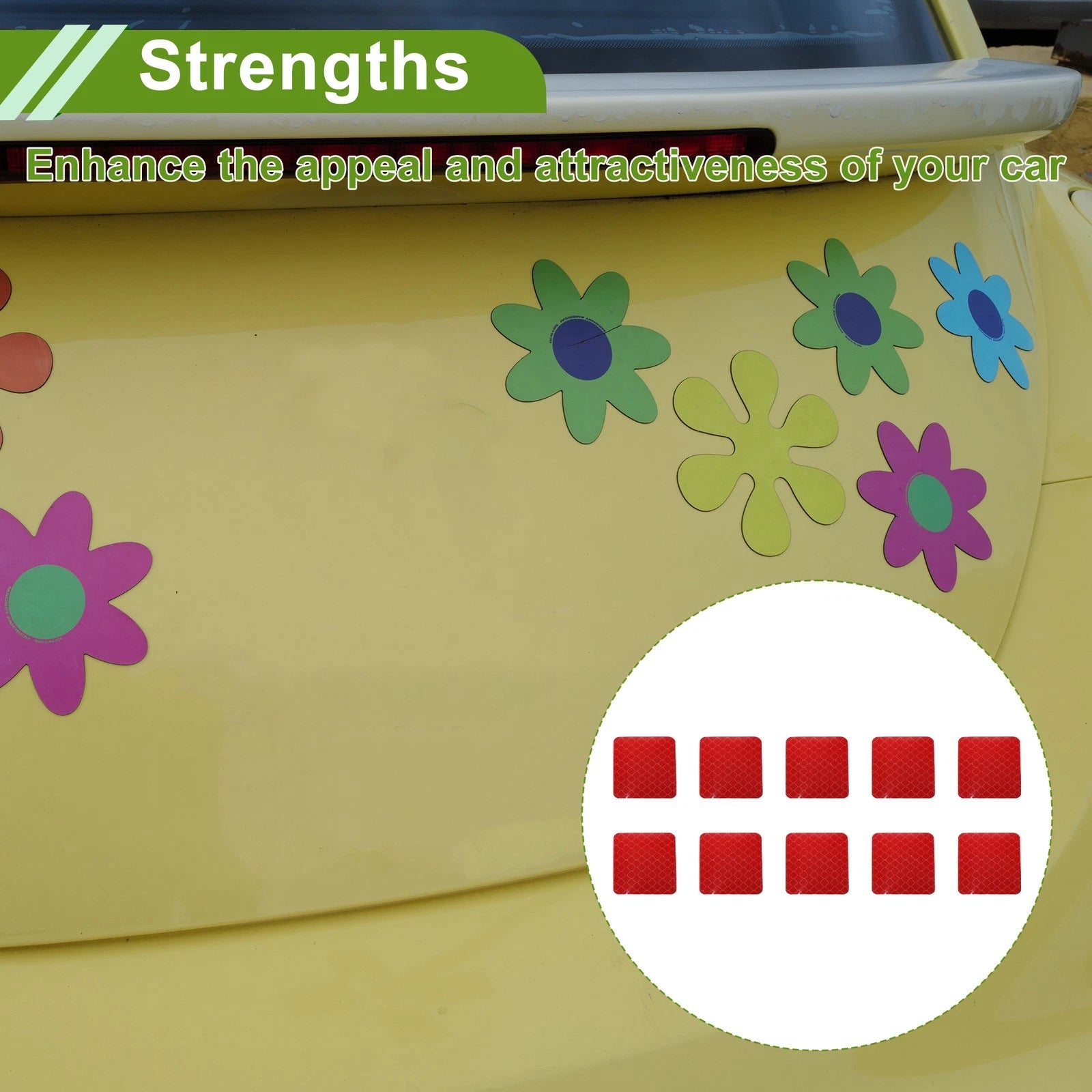 Reflective Bumper Decal for - Red Square Rhombus Grid