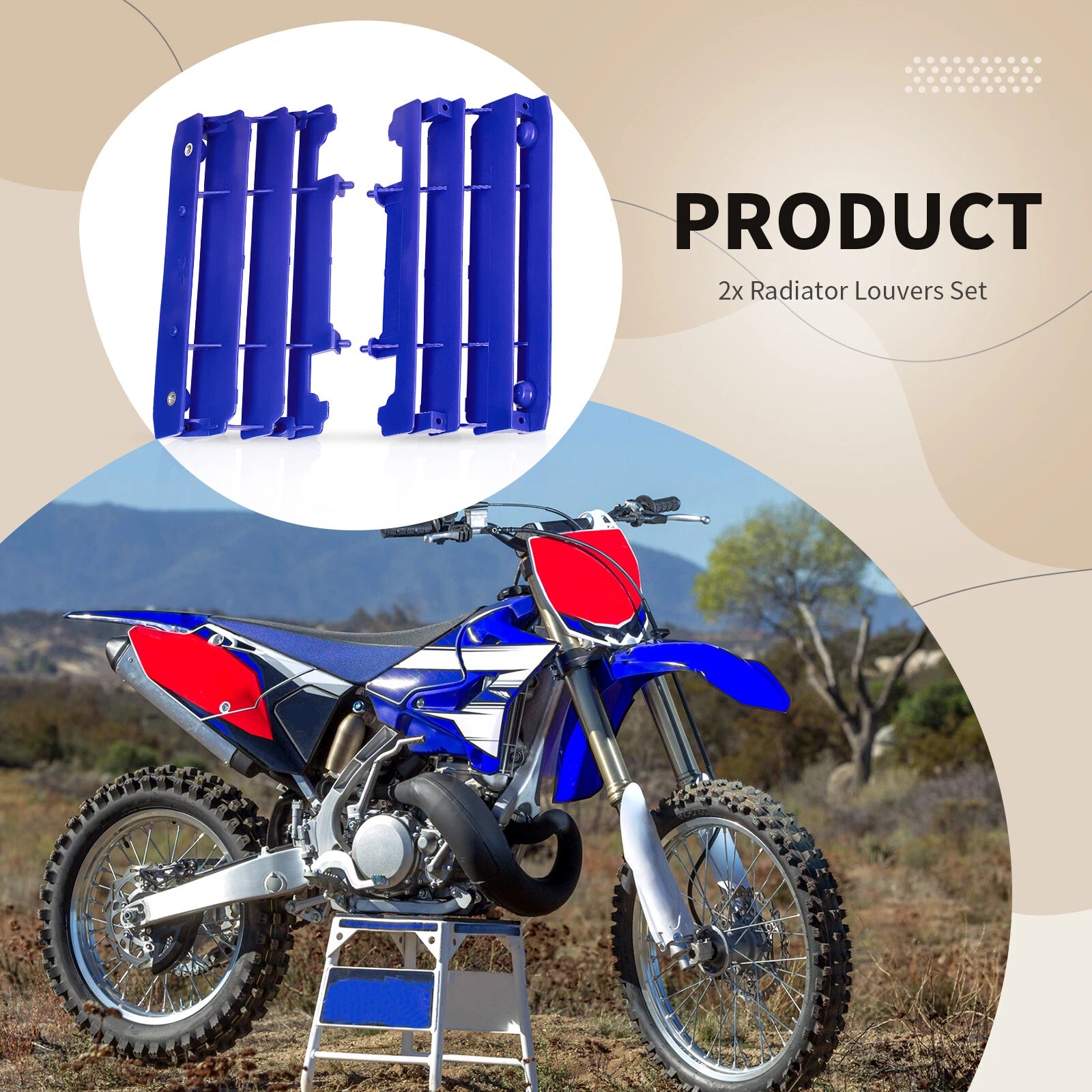 2 Pcs Radiator Guards Grill for Yamaha YZ125 YZ250 (2006–2021) Blue