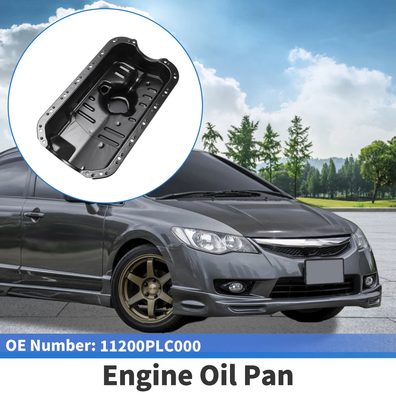 Engine Oil Pan Replacement for Honda Civic (2001–2005) Iron Black