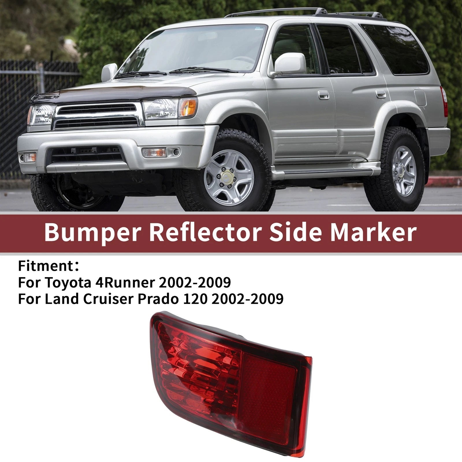 Rear Left Side Marker Bumper Reflector for Toyota 4Runner (2003–2009)