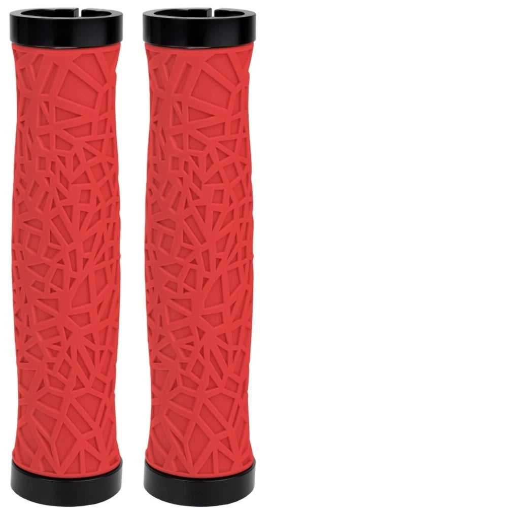 Web Pattern TPE Bike Grips for Long Rides - Hand Fatigue Relief