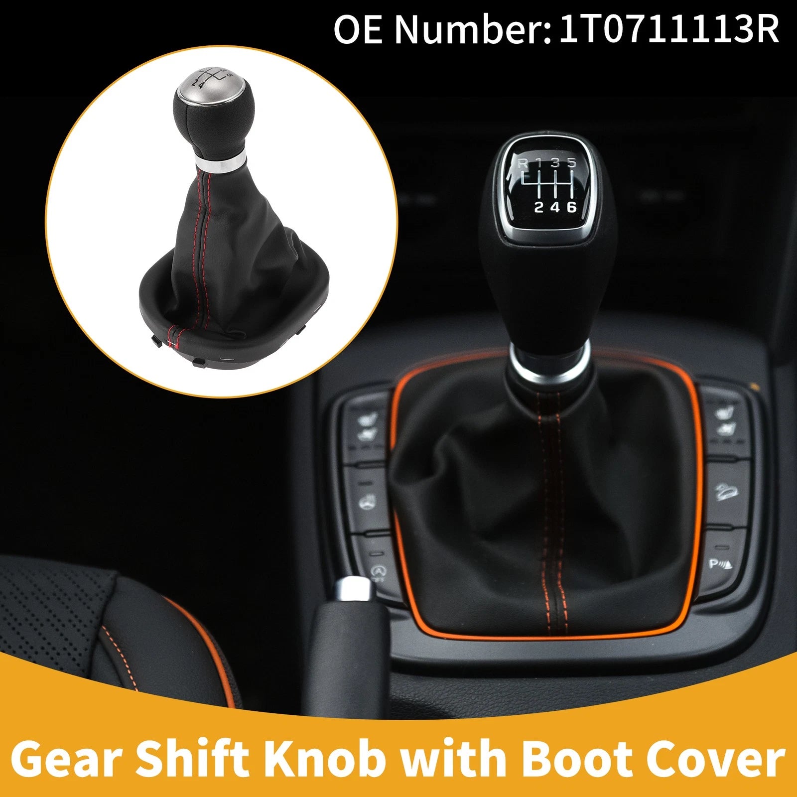 5 Speed Gear Shift Knob with Cover for Volkswagen Caddy (2004–2009)