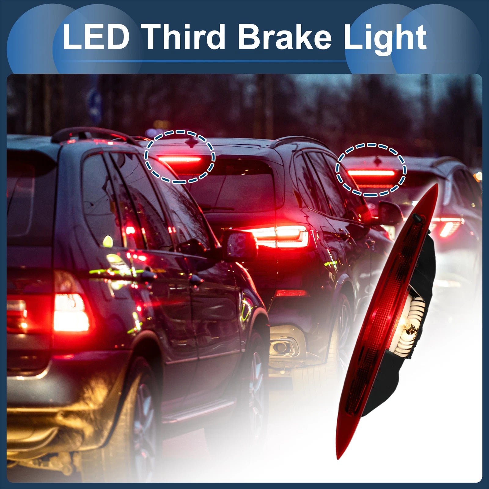LED Third Brake Light for Renault Modus (2004–2012) Red Housing