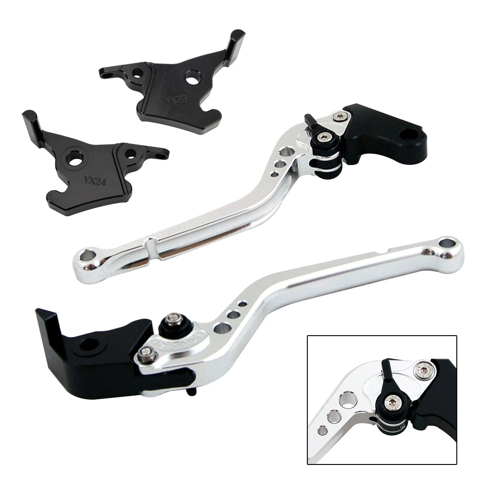 Long Clutch Brake Lever for Yamaha XMAX 300 (2023–2025) Silver