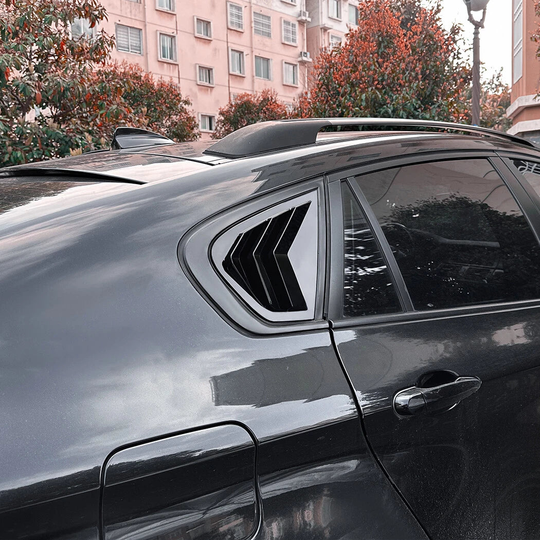 Gloss Black Rear Window Quarter Vent Louver Covers for BMW X6 E71 E72 (2008–2014)