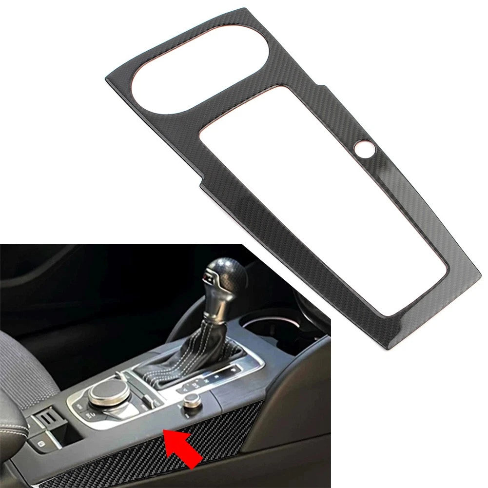 For Audi A3 14-19 Carbon Fiber Center Console Gear Shift Panel Frame Cover RHD