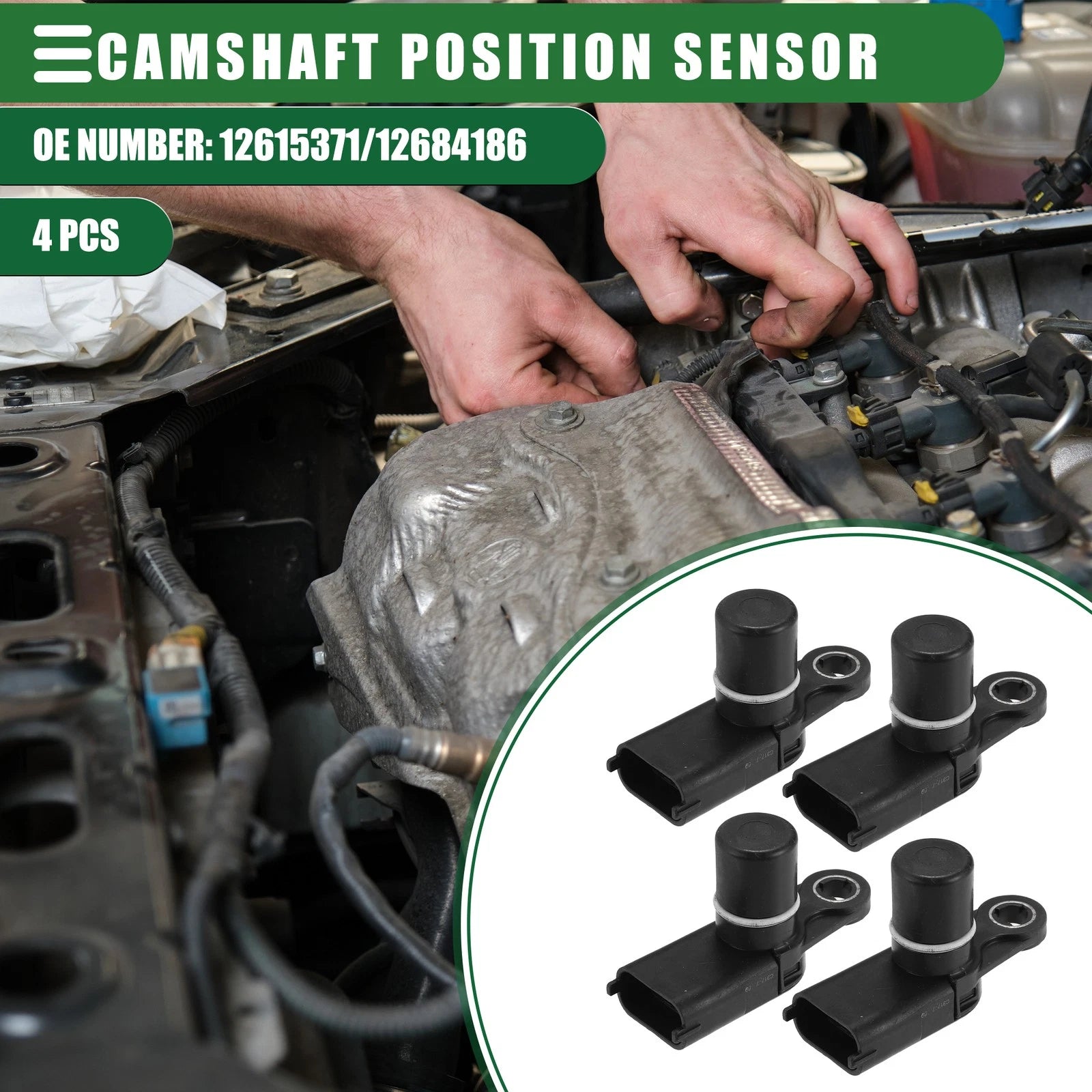 Camshaft Position Sensor Replacement 4 Pcs for Buick Chevrolet (2008–2017)