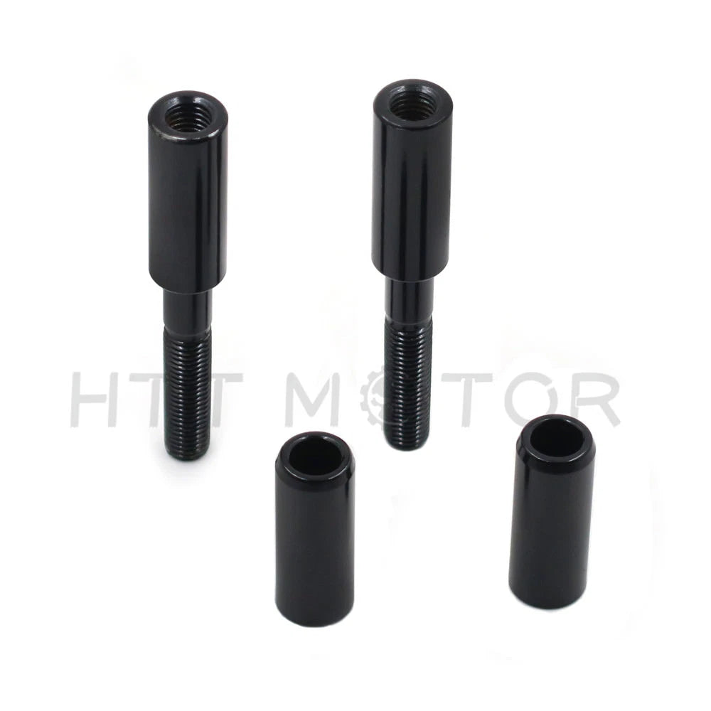 Black Mirror Stem Extender Kit for Harley-Davidson (+2.0 Inches)