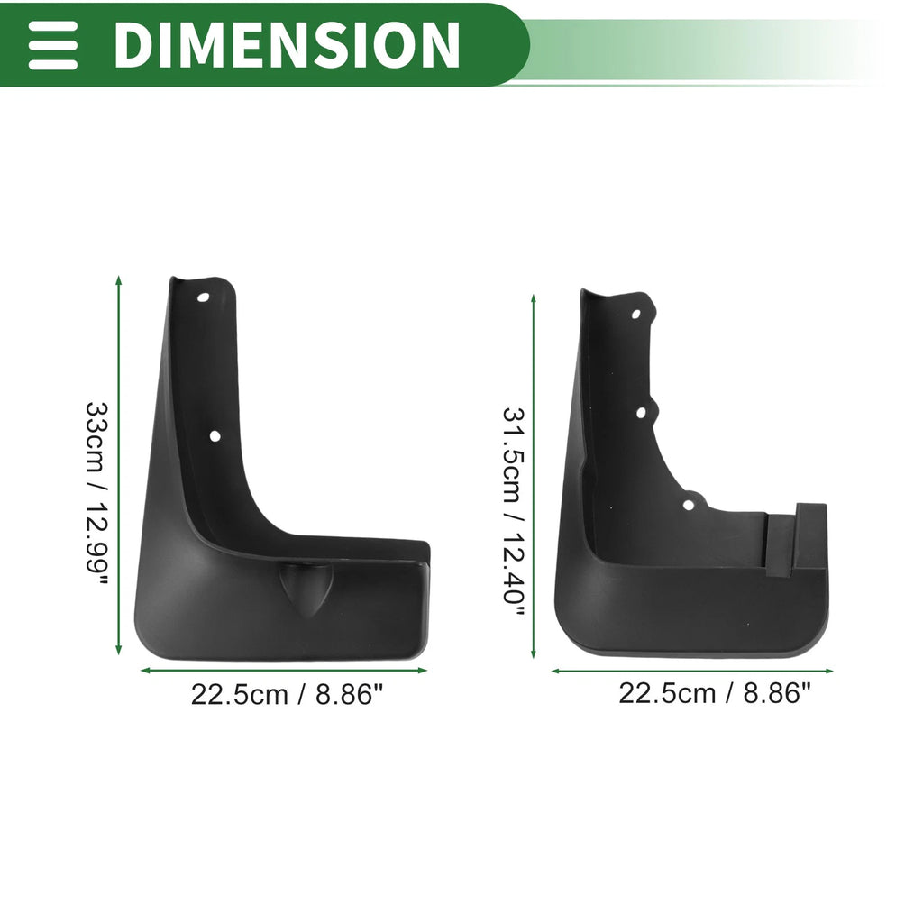 Set of 2 Mud Flaps Splash Guards for Mitsubishi Outlander (2013–2014)