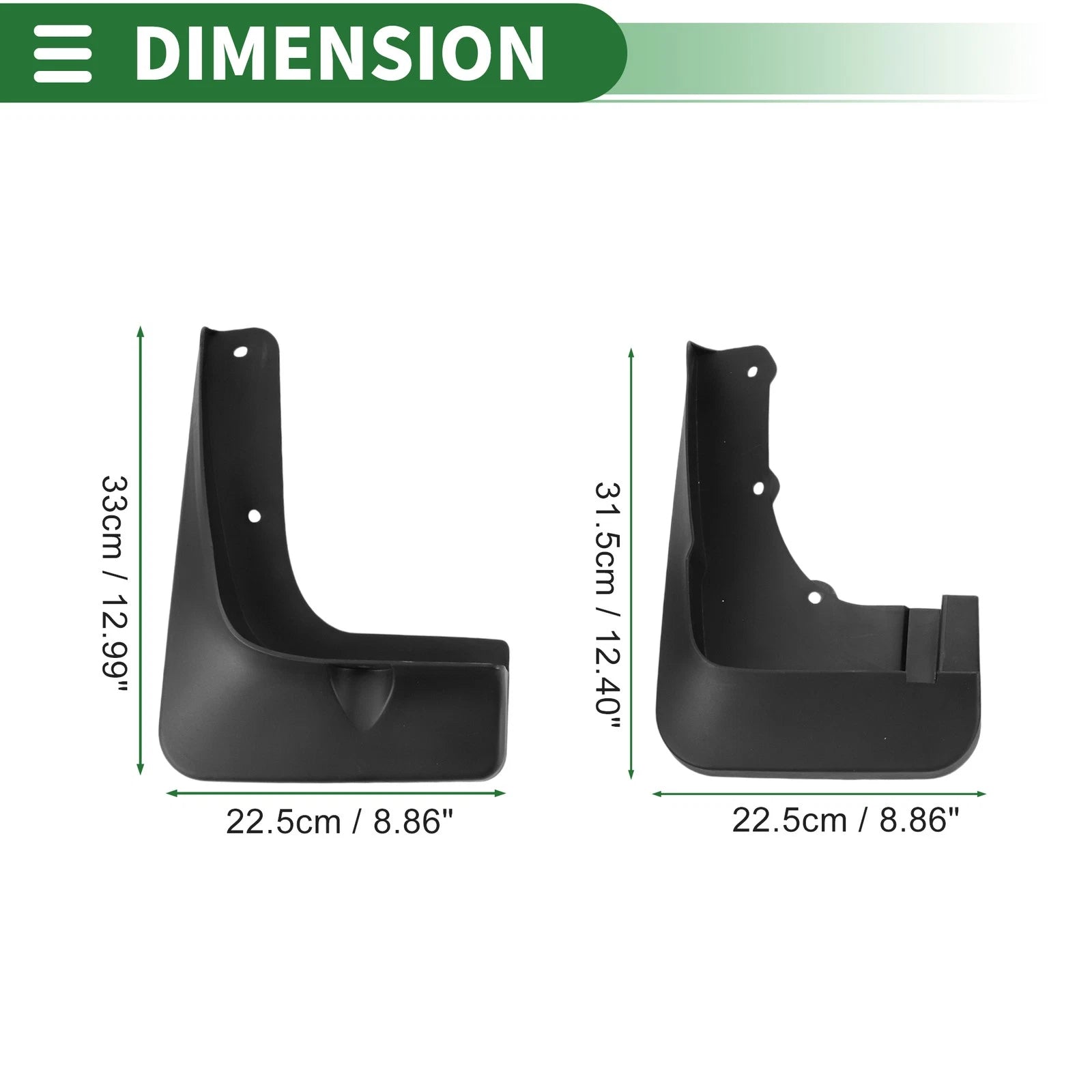 Set of 2 Mud Flaps Splash Guards for Mitsubishi Outlander (2013–2014)