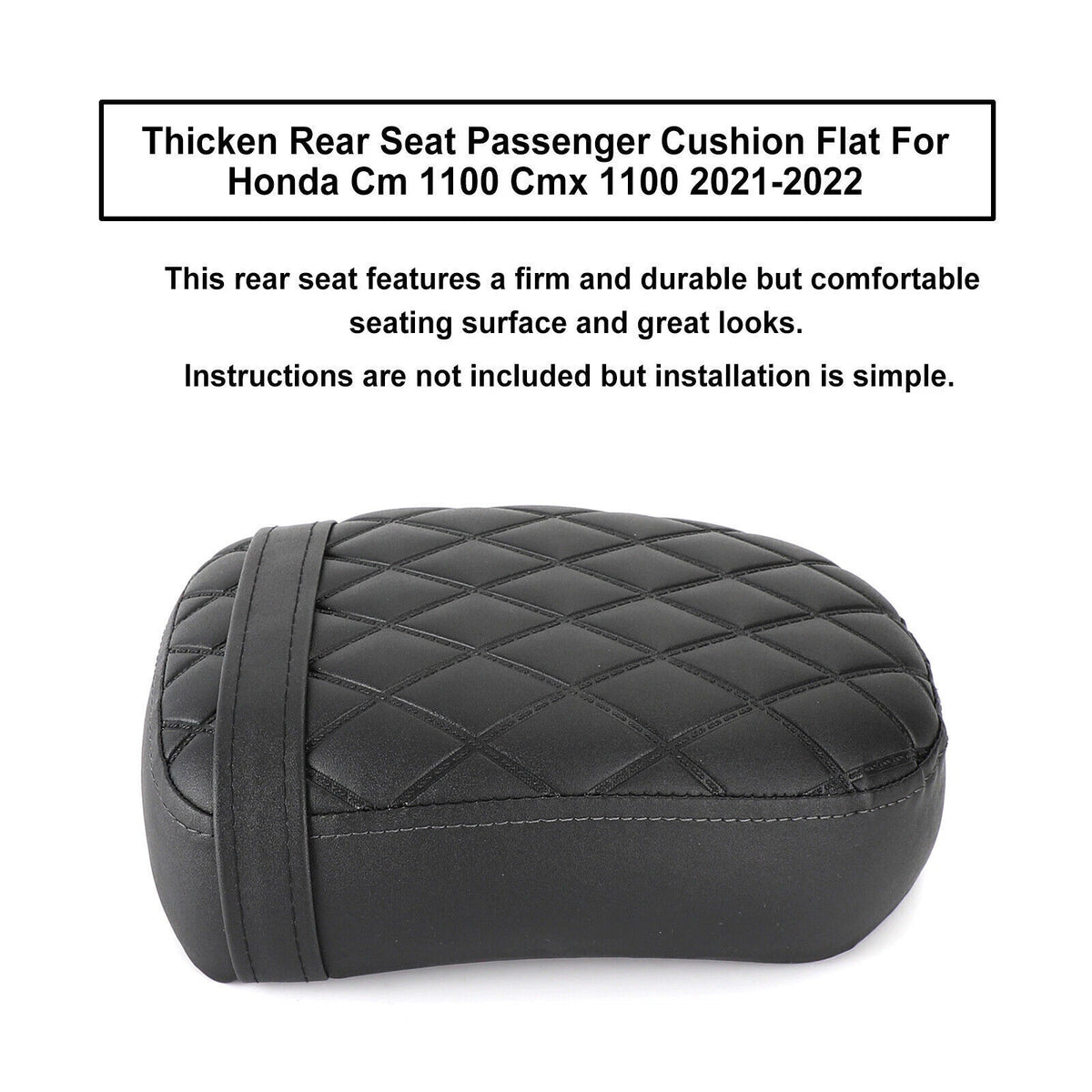 Rear Seat Passenger Cushion for Honda CM 1100 CMX 1100 (2021–2024) Flat Black