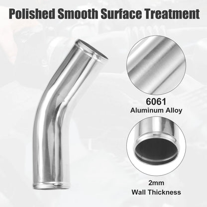 2X 2.75" Intercooler Pipe Tube 45 Degree Bend Elbow for