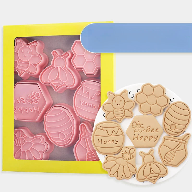 8 Piece Bee Cookie Cutters Set for Baking Tools