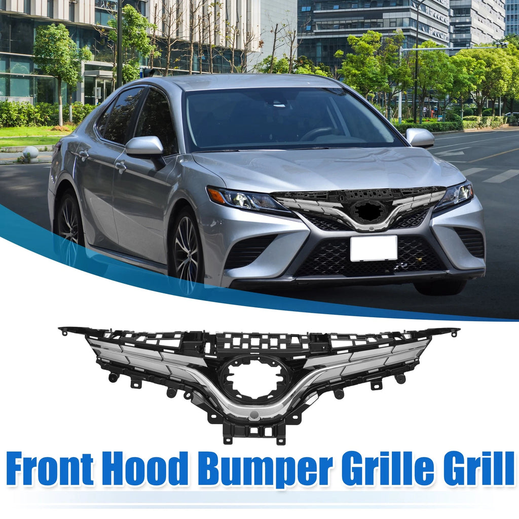 Front Hood Bumper Grille for Toyota Camry LE Silver Tone (2018–2020)