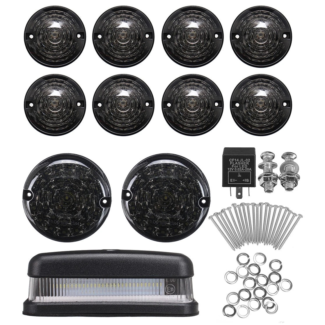 12pc Full Smoke LED Light Upgrade Kit for Land Rover Defender 90 110 130