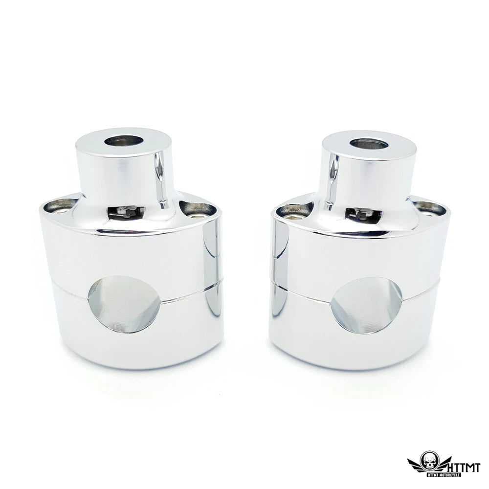Chrome Handlebar Risers for Harley (DNA, Paughco, Hardbody, Springer, Chopper, Bobber)