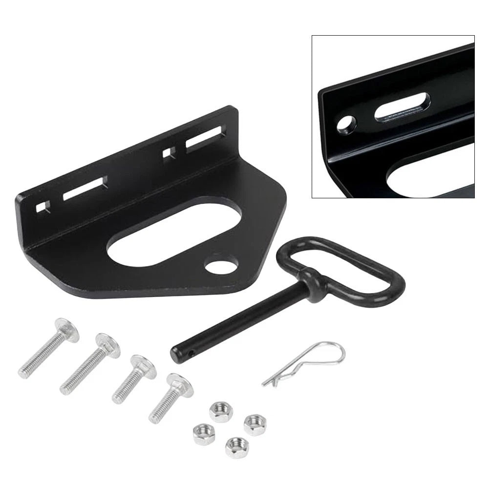 Lawn Mower Hook Kit with Heavy Duty Steel Towing Hitch (Adjustable)