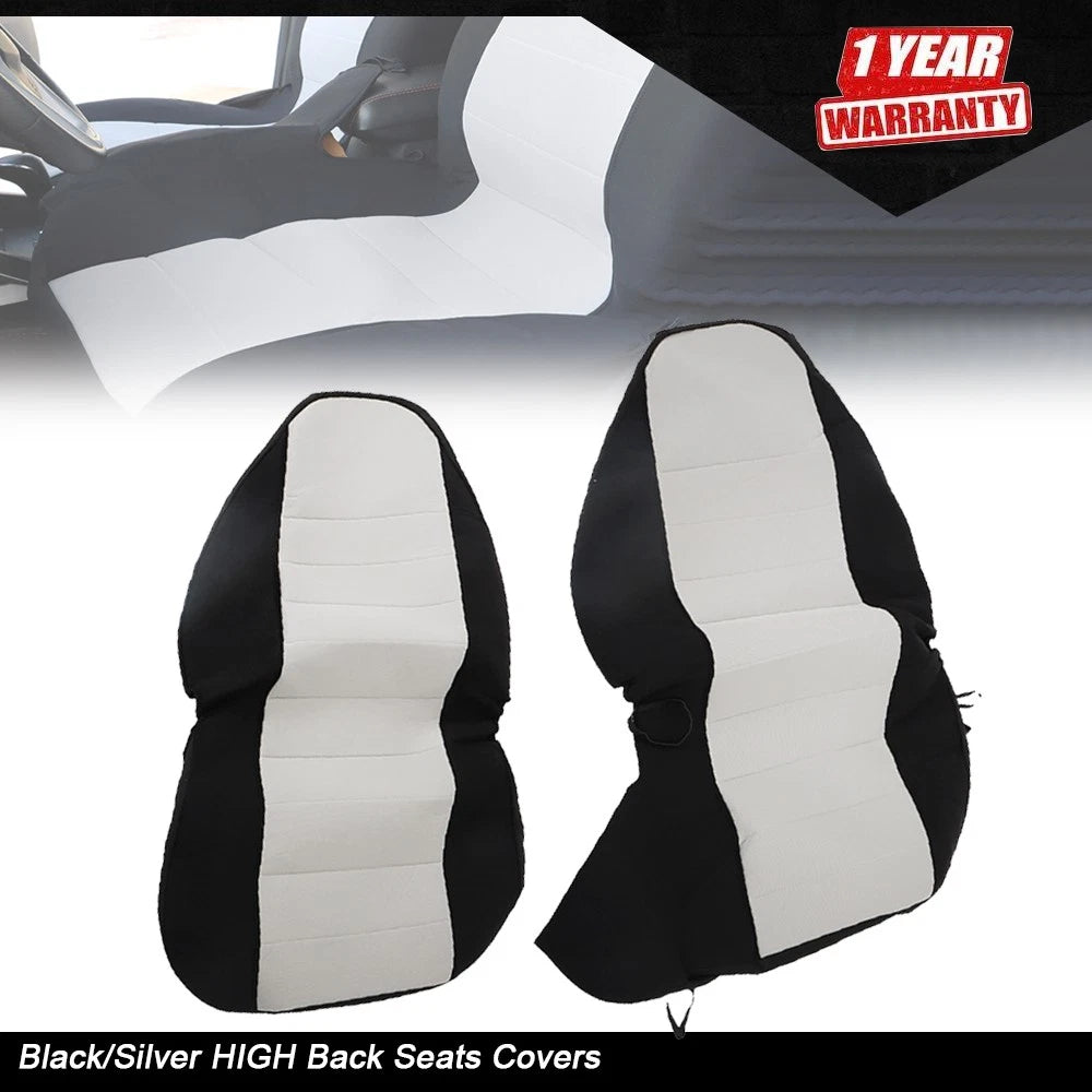 Car Seat Covers for Ford Ranger (1998–2003) 60/40 Black/Silver High Back