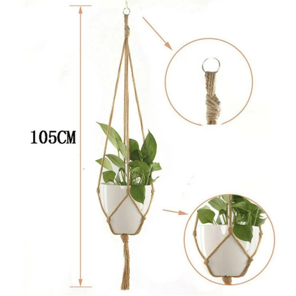 Set of 6 Macrame Plant Holders for Outdoor Pots 20 cm
