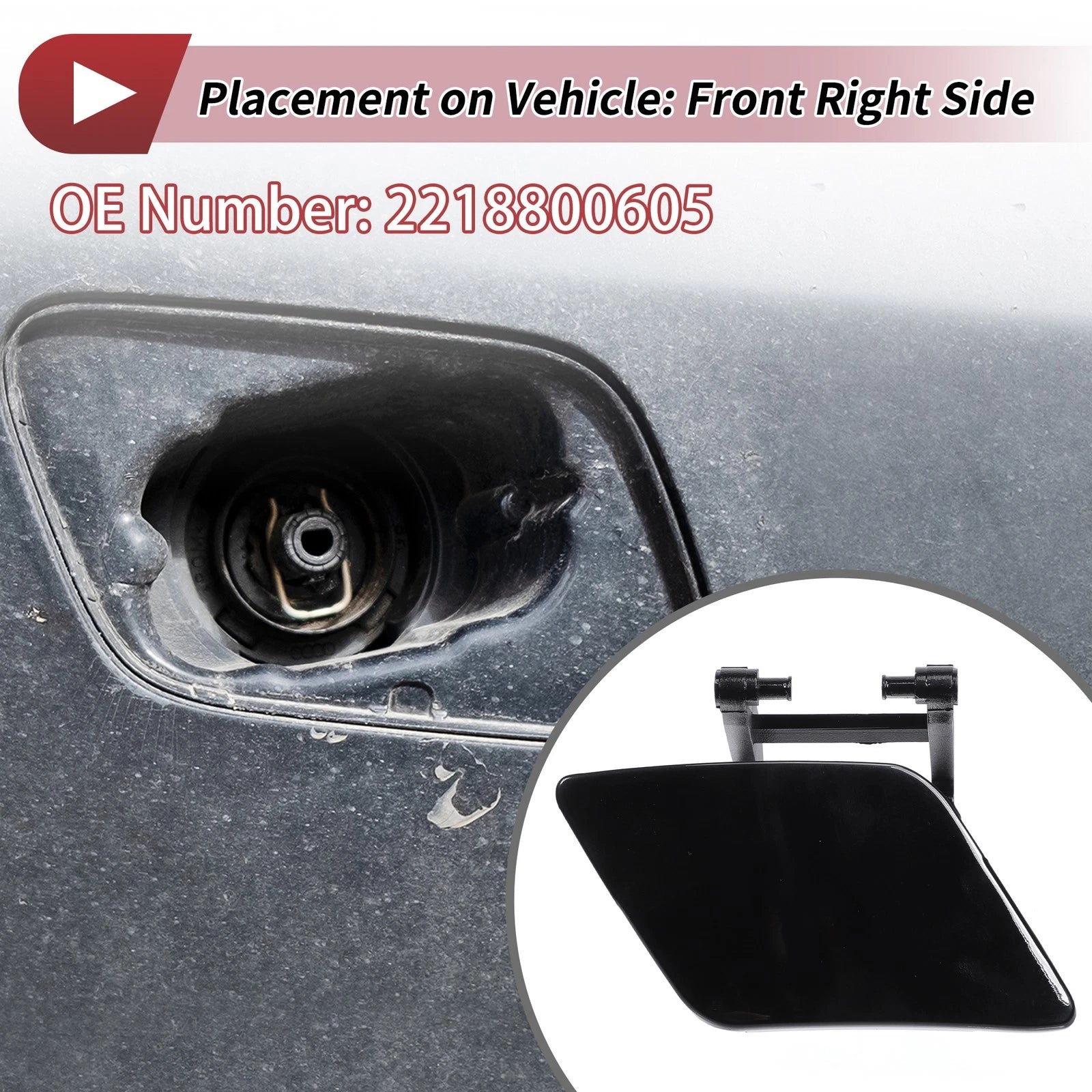Front Right Headlight Washer Nozzle Cover Cap for Mercedes-Benz W221 (2006–2013)