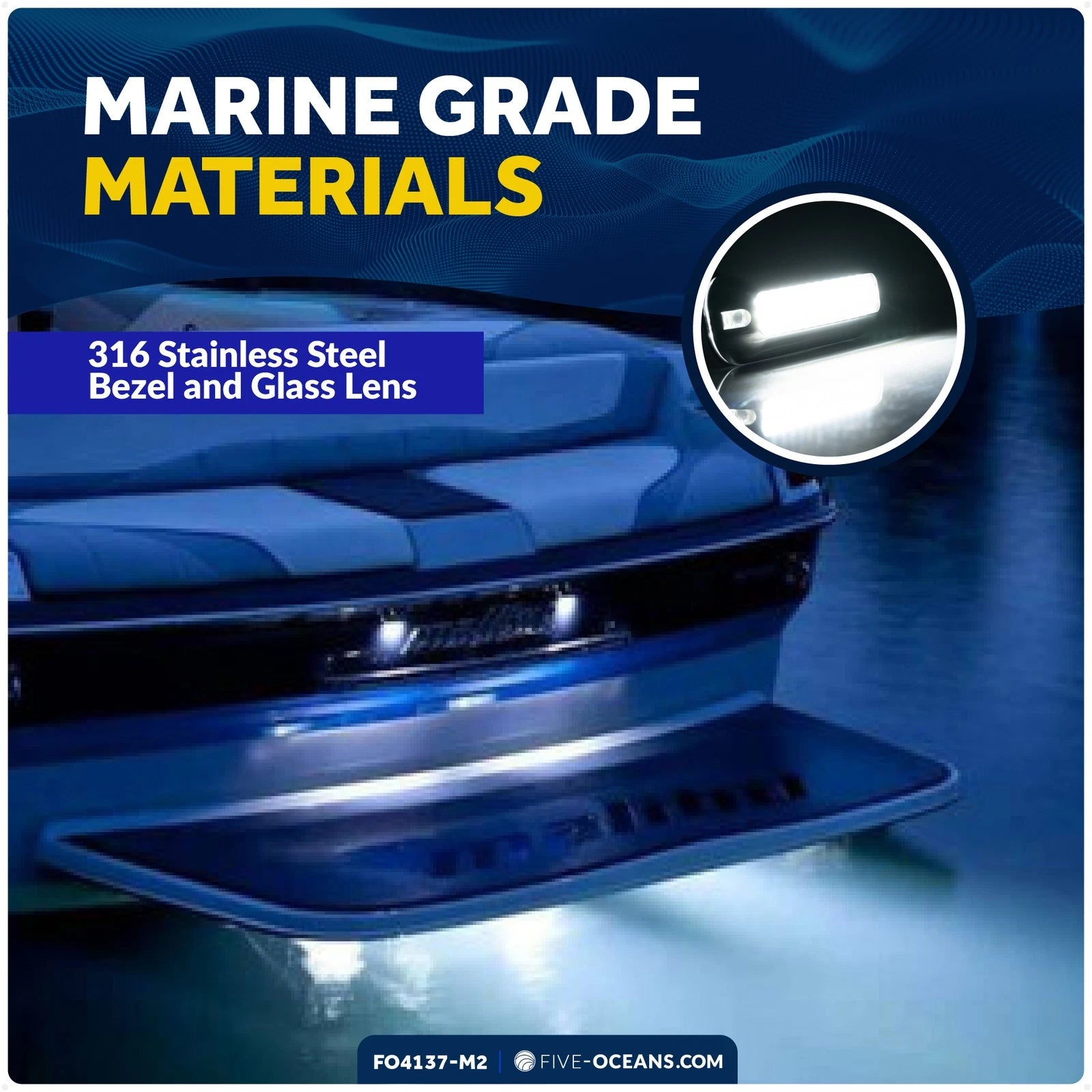2X LED Underwater Transom Lights for Boat (12V)