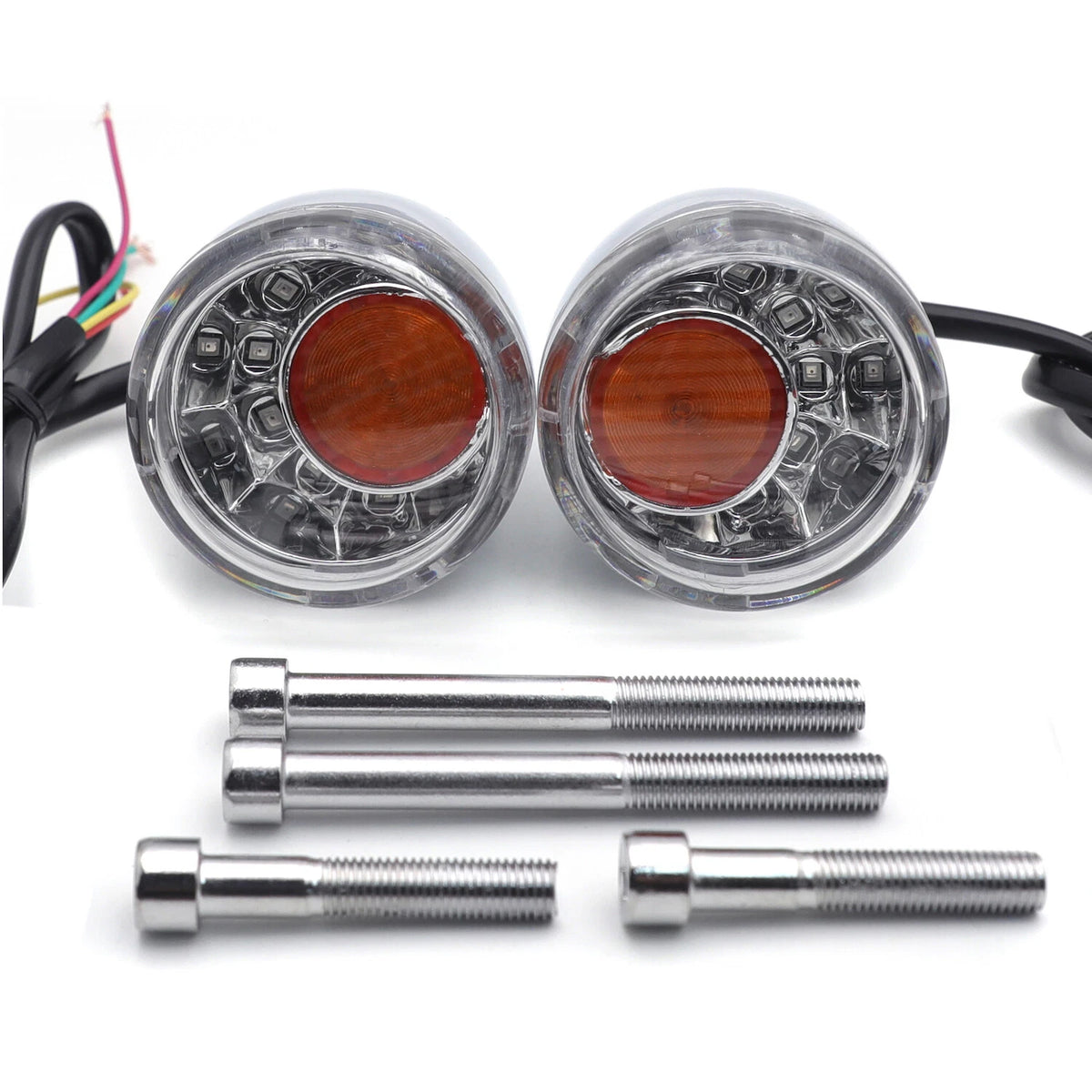Clear Rear LED Run Brake Turn Signal Indicator for Harley FXD FXDB FXDC (2002–2017)