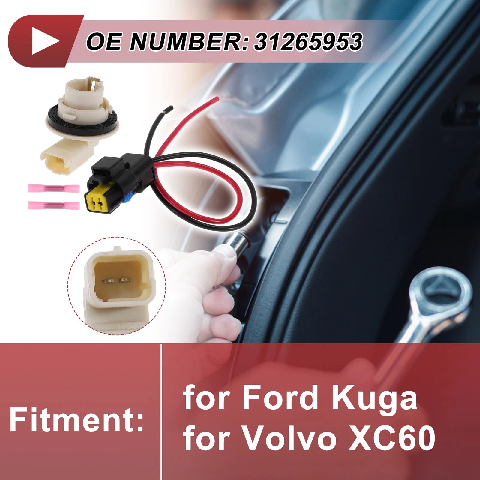 Rear Fog Light Wiring Harness for Ford Kuga (2012–2019)