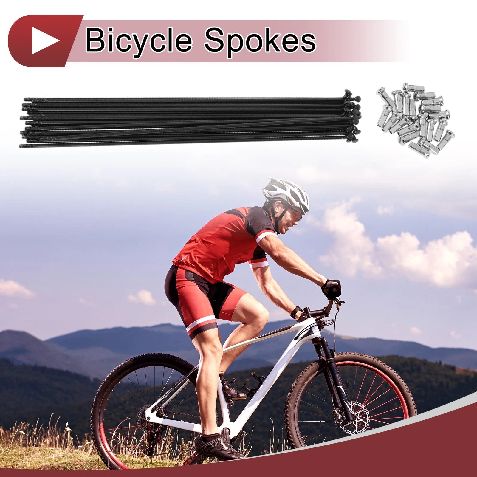 Bicycle Spokes Replacement 13G 203mm Set for 20 Inch Wheel (304 Stainless)