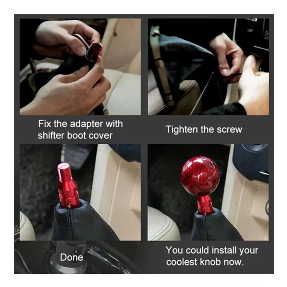 Aluminum Car Shift Knob Adapter M12x1.25 Fit For Non Threaded Shifters Universal