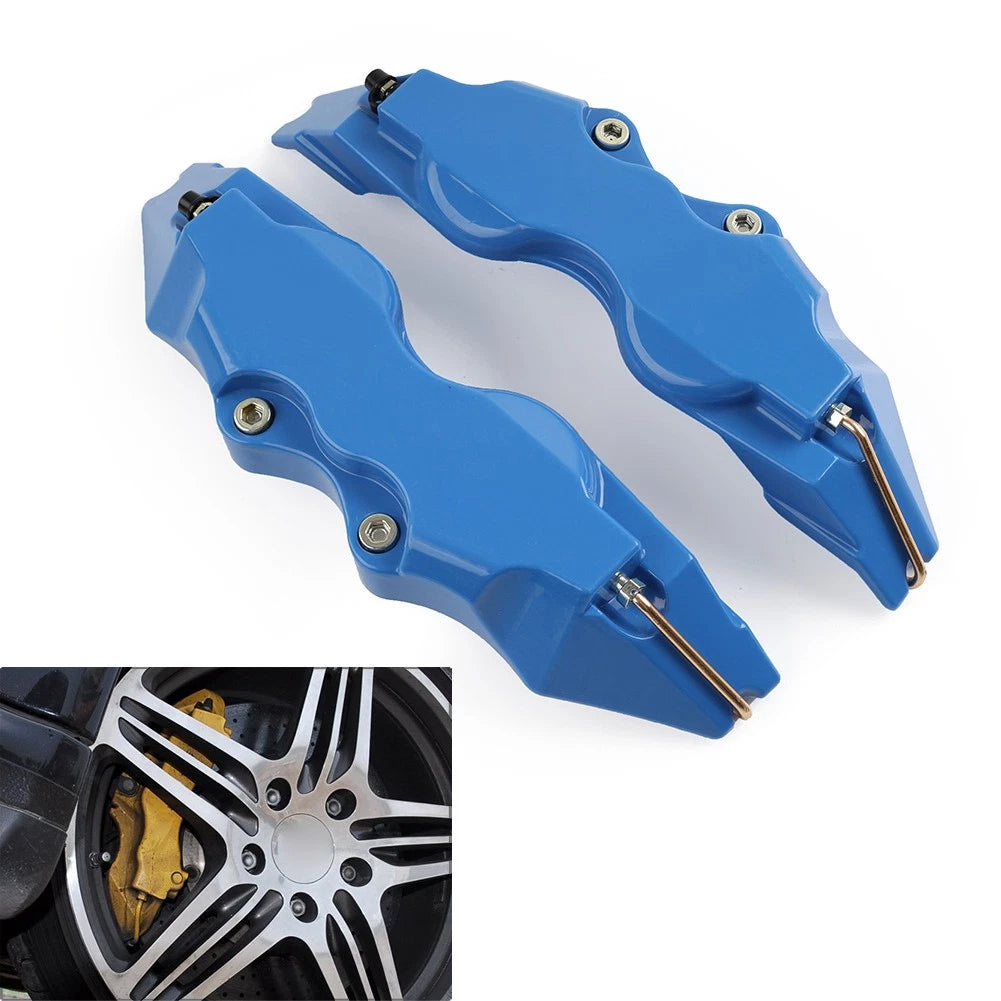 1 Pair Universal Large Size 3D Style Car Disc Brake Caliper Covers Set Kit Blue