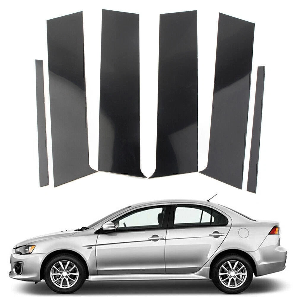 Pillar Post Trim Set for Mitsubishi Lancer Sedan (2008–2017) 6PC Black