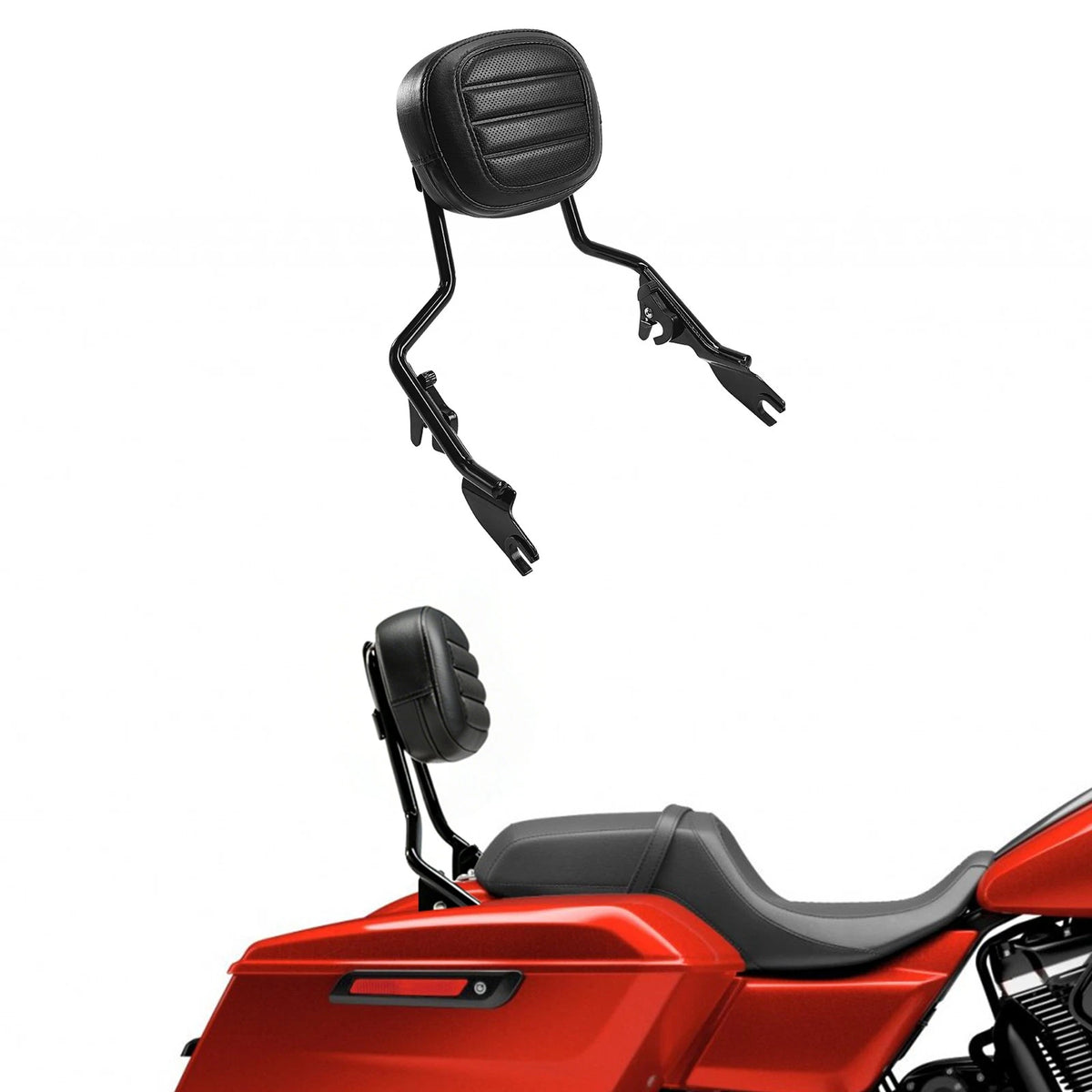 Detachable Sissy Bar Backrest for Harley Touring (2009–2025) 24" Black