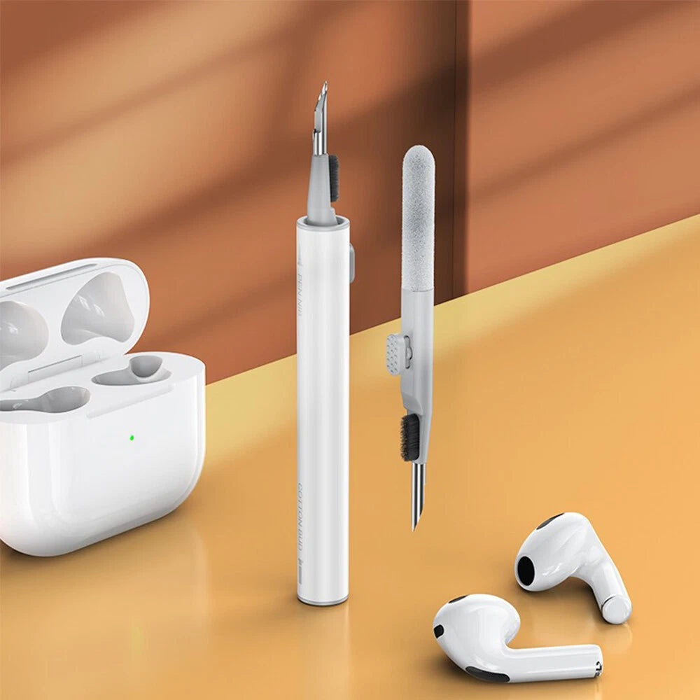 Earphone Cleaner Kit with Sponge, Brush, Metal Tip (Universal)