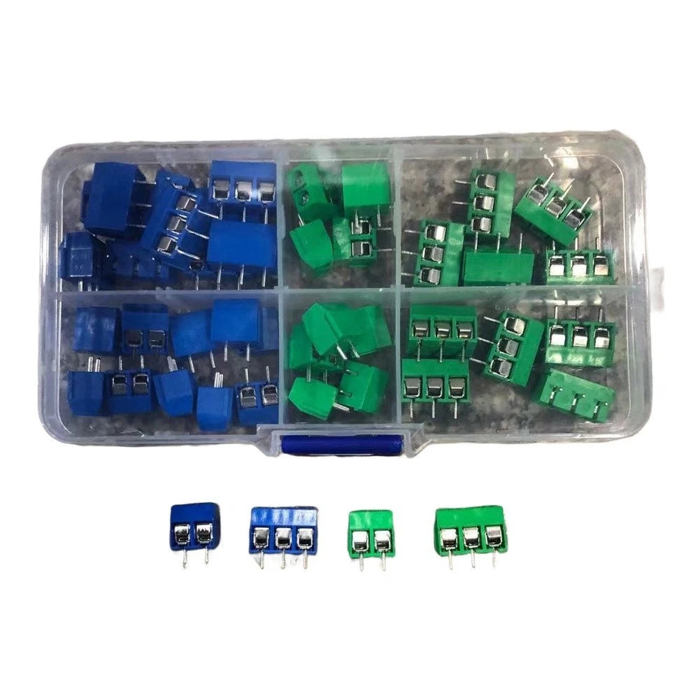 40PCS 5.0mm Pitch PCB Mount Screw Terminal Block Connector for
