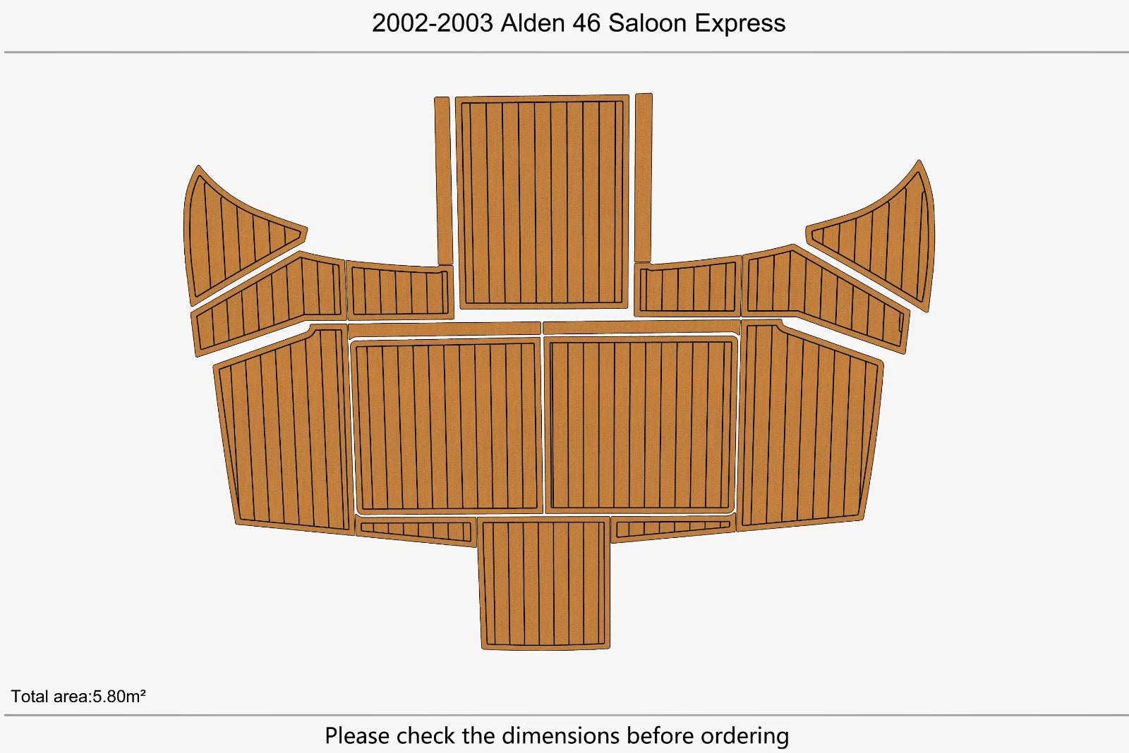 EVA Faux Teak Flooring for Alden 46 Saloon Express (2002–2003)