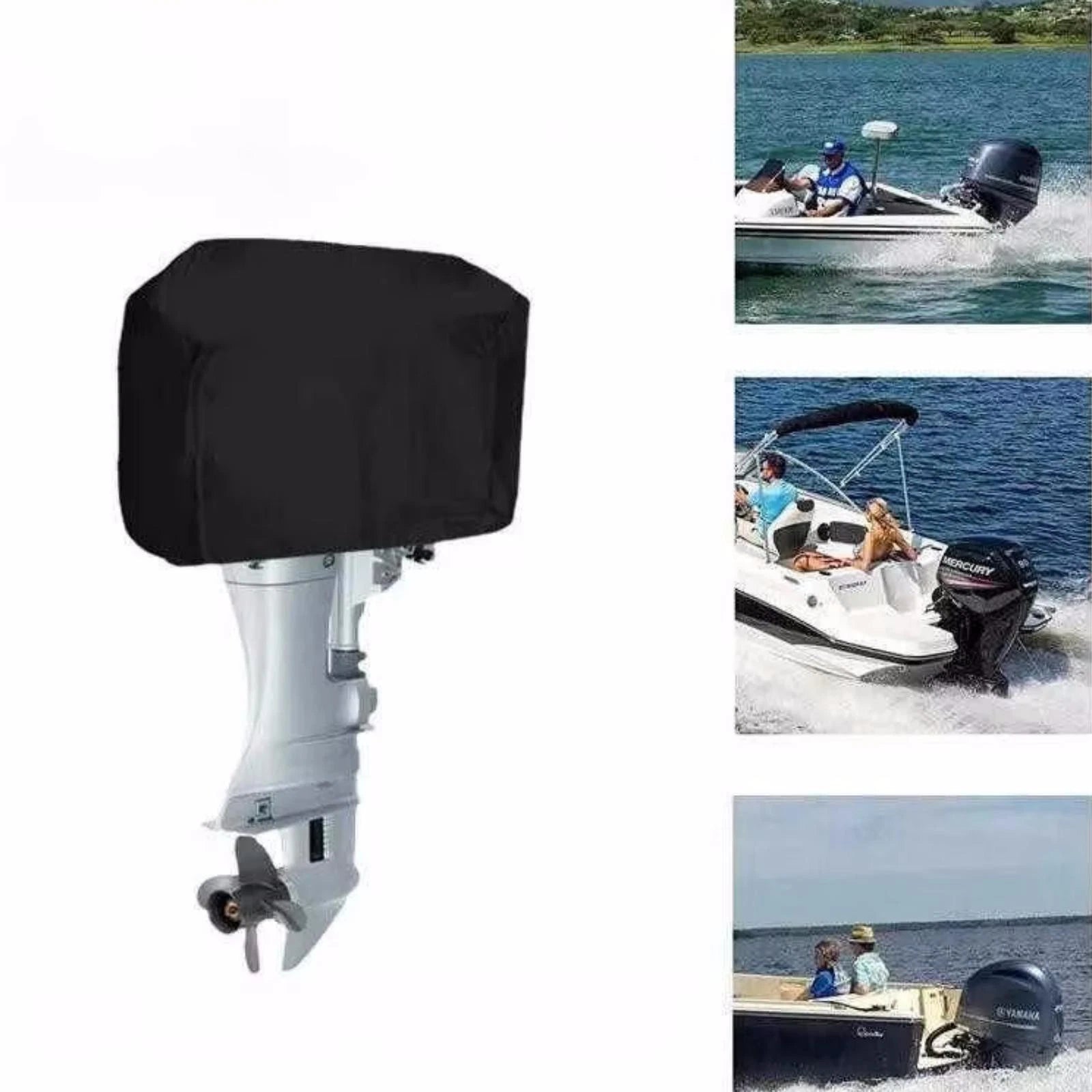 Outboard Motor Engine Cover for Universal Boat (60-100 HP) - Black