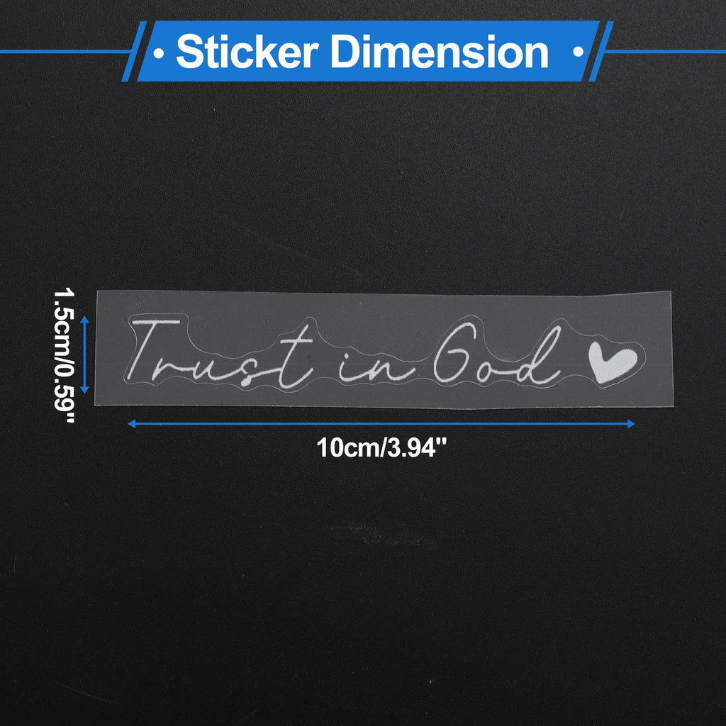 2Pcs Trust in God Pattern Car Bumper Sticker Decal for Universal (10x1.5cm)